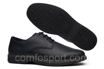 Весняні туфлі-оксфорди Grisport 42003 чорні з перфорацією